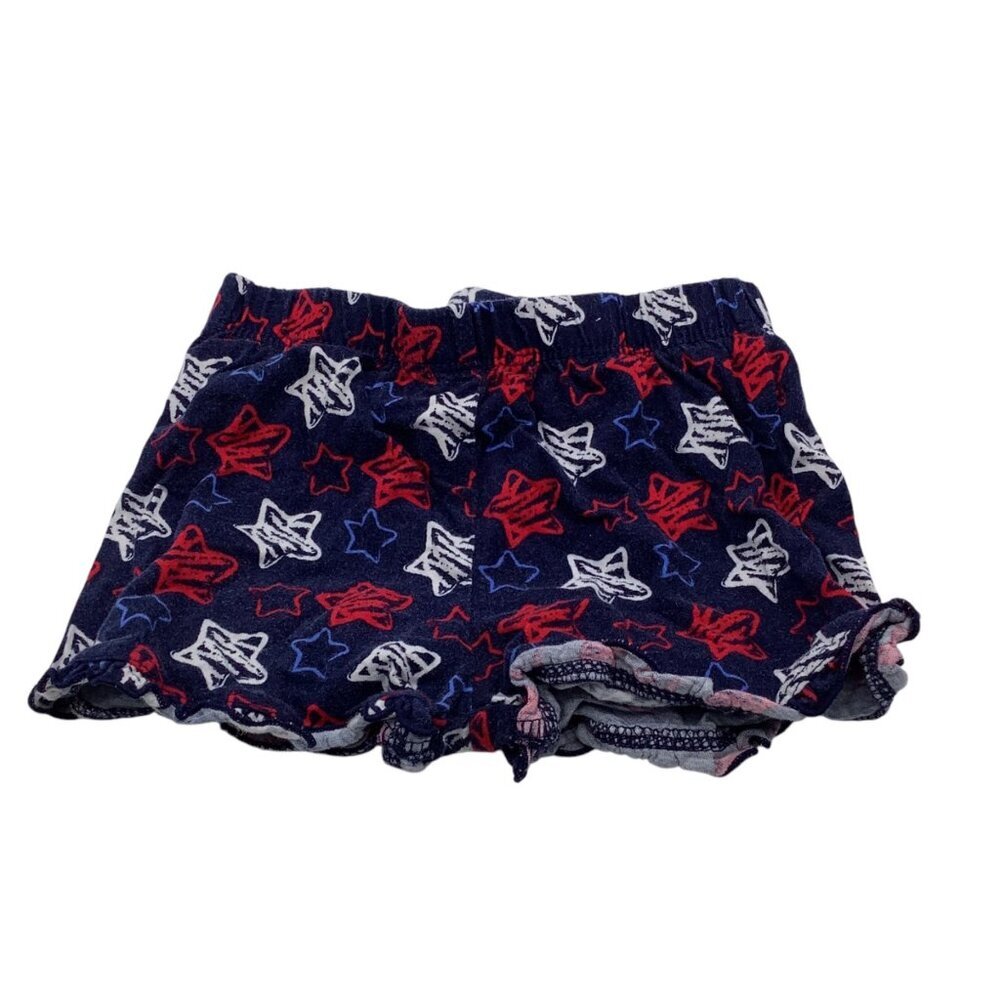 Healthtex Toddler Girls Star Print Ruffle Hem Shorts Size 3T‎ Elastic Waist Blue